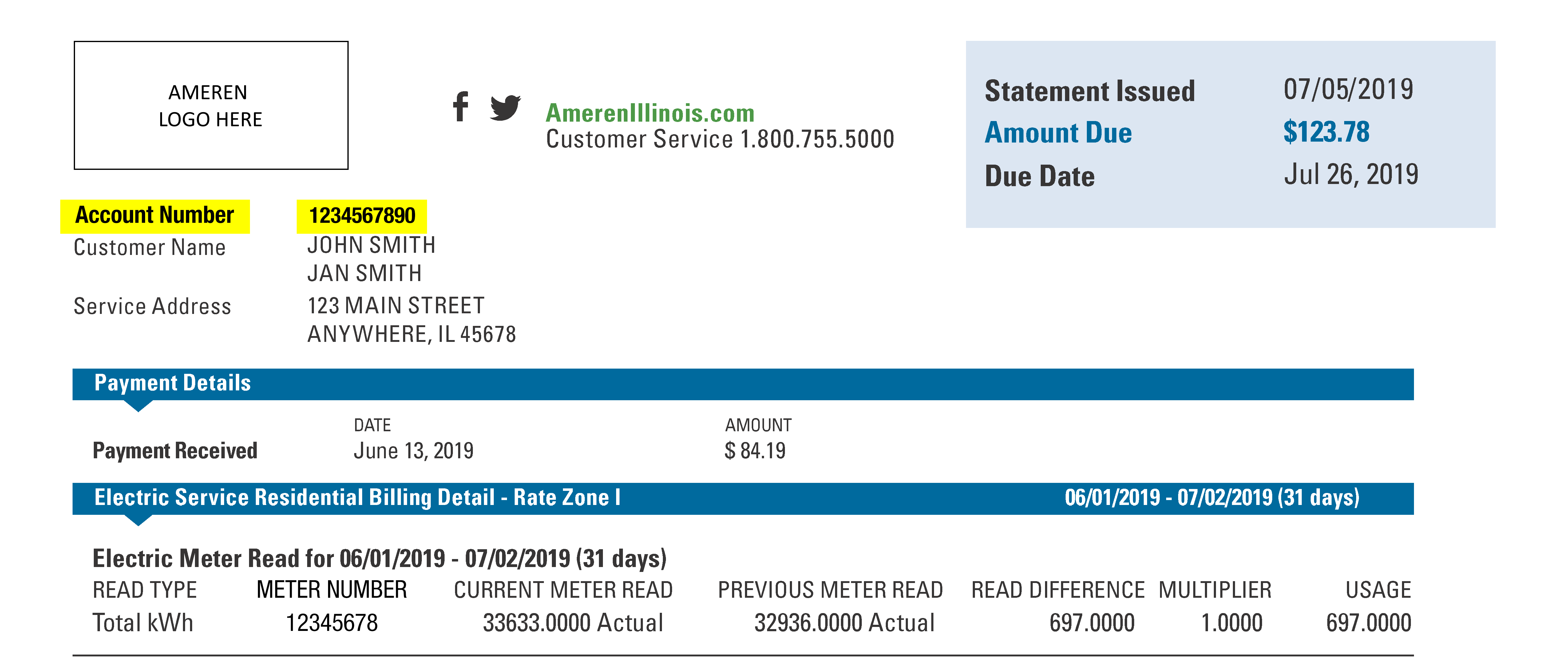 Your Ameren Account Number